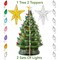 Casafield Hand Painted Ceramic Christmas Tree, 24-Inch Pre-Lit Tree with 148 Multi Color Lights and 2 Star Toppers